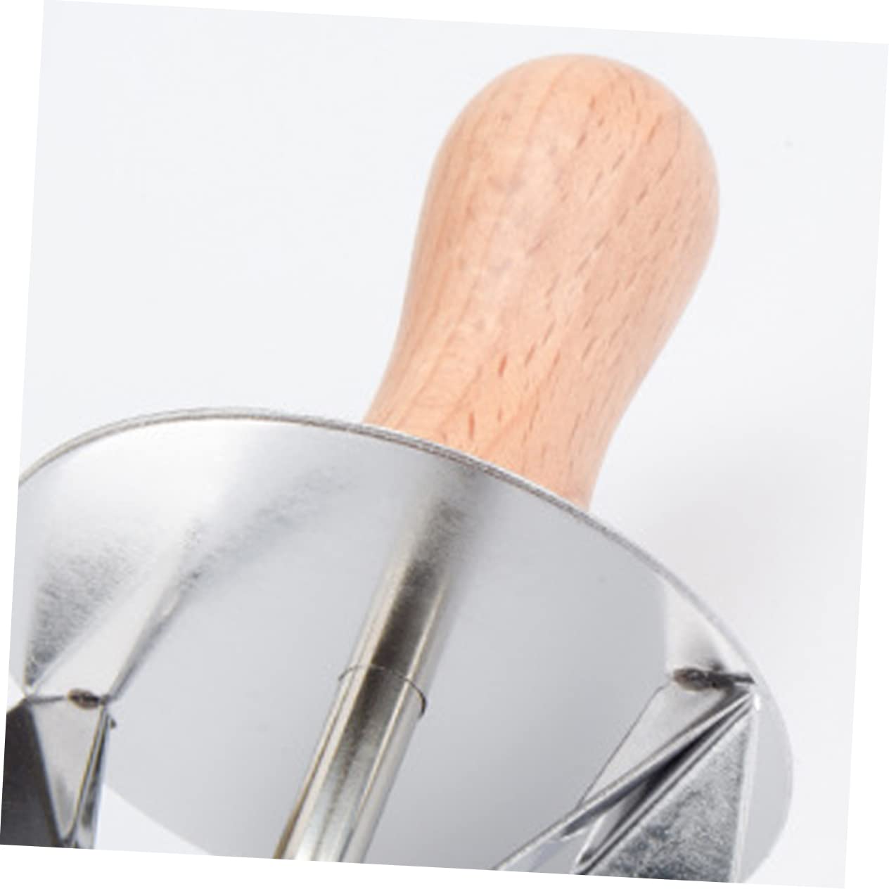 UPKOCH Coupe-croissants Rouleau à Pâtisserie en Acier Inoxydable Manche en Bois Facile Confortable à Tenir, 2 Pièces pour Cuisson et Pâtisserie