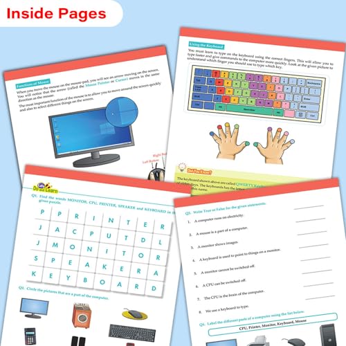 Image of Woodsnipe Beginner Computer Learning Book for Kids Age 5- 7| Windows 10 | Class 1 & 2 | Introduction to Computer, Uses, Parts, Features | Multiple Choice Questions | Quiz & Tests | Answers keys