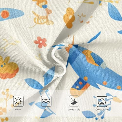 Kids Pattern Airplanes Colorful White Toddler Boys' Soft Briefs Cute Children Panties3