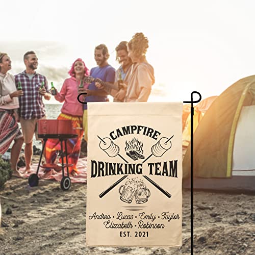 Personalized Camping Flag Gifts For Campground - Customized 9 Design W/Name Address - Camper Gift Rv Flags - Decorative Beige 12.5Inchx18Inch #TOP4