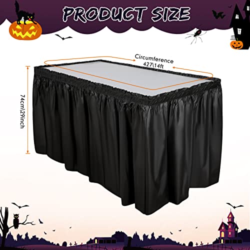 Breling 4 Pcs Plastic Table Skirt 29 Inches X 14 Ft Disposable Table Skirt For Rectangle Table Tutu Table Skirt Plastic Tablecloth Wedding Shower Table Decor For Birthday Party Banquet  thumb #1