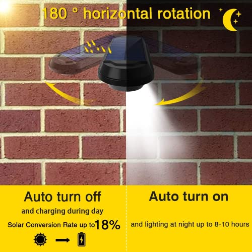 Roshwey Solar Gutter Lights 200Lm, 18 Led Gutter Solar Lights Outdoor Waterproof, Bright Christmas Solar Fence Lights For Eaves, Garage, Yard, Porch (4 Pack-Cool White Light) #TOP3