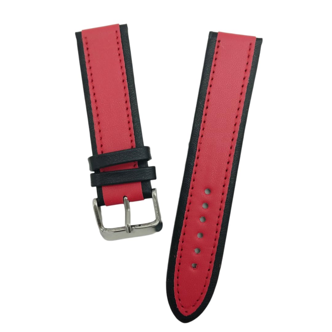 NXZ genuine Leather Stiched Watch Strap For Boys Watch 22 mm Red Watch Strap, Hook And Loop Watch Band For Analog Watch (B0CQYZRKQ9) Amazon Price History, Amazon Price Tracker