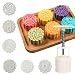 Moon cake Mold 6 PCS, Mid Autumn Festival DIY Hand Press Cookie Stamps Pastry Tool Moon Cake Maker, Flower Mode Patterns 1 Mold 6 Stamps 50g (White).