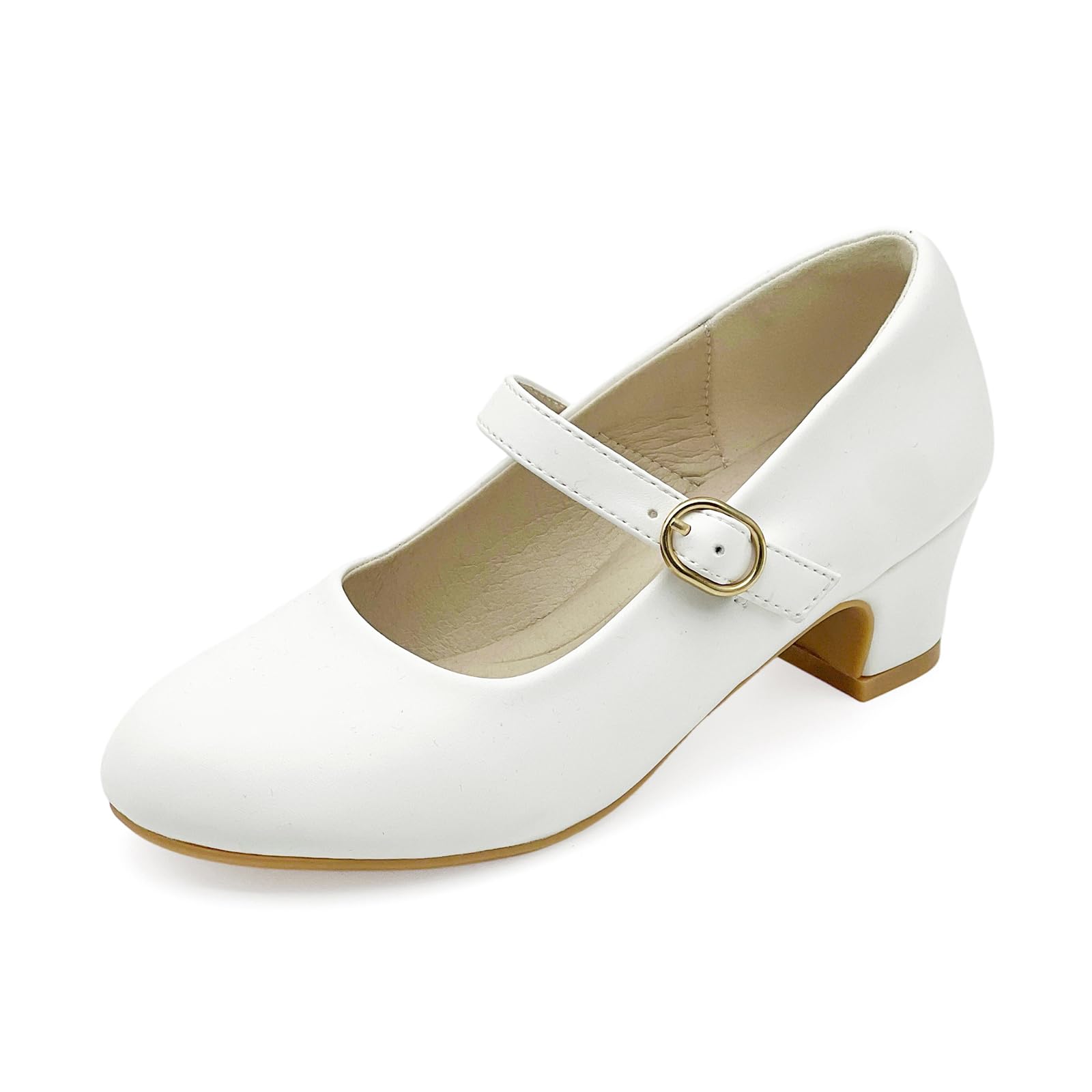 Girls Dress Shoes Low Heel Glitter Princess Shoe Flower Mary Jane Party Wedding Prom Shoes for Toddler Little Kids