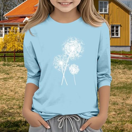 Crop Tops for Kids and A Little Longer Neck Shirt Casual Athletic Tops Patterned Sleeve Black Shirts for Girls 8to104