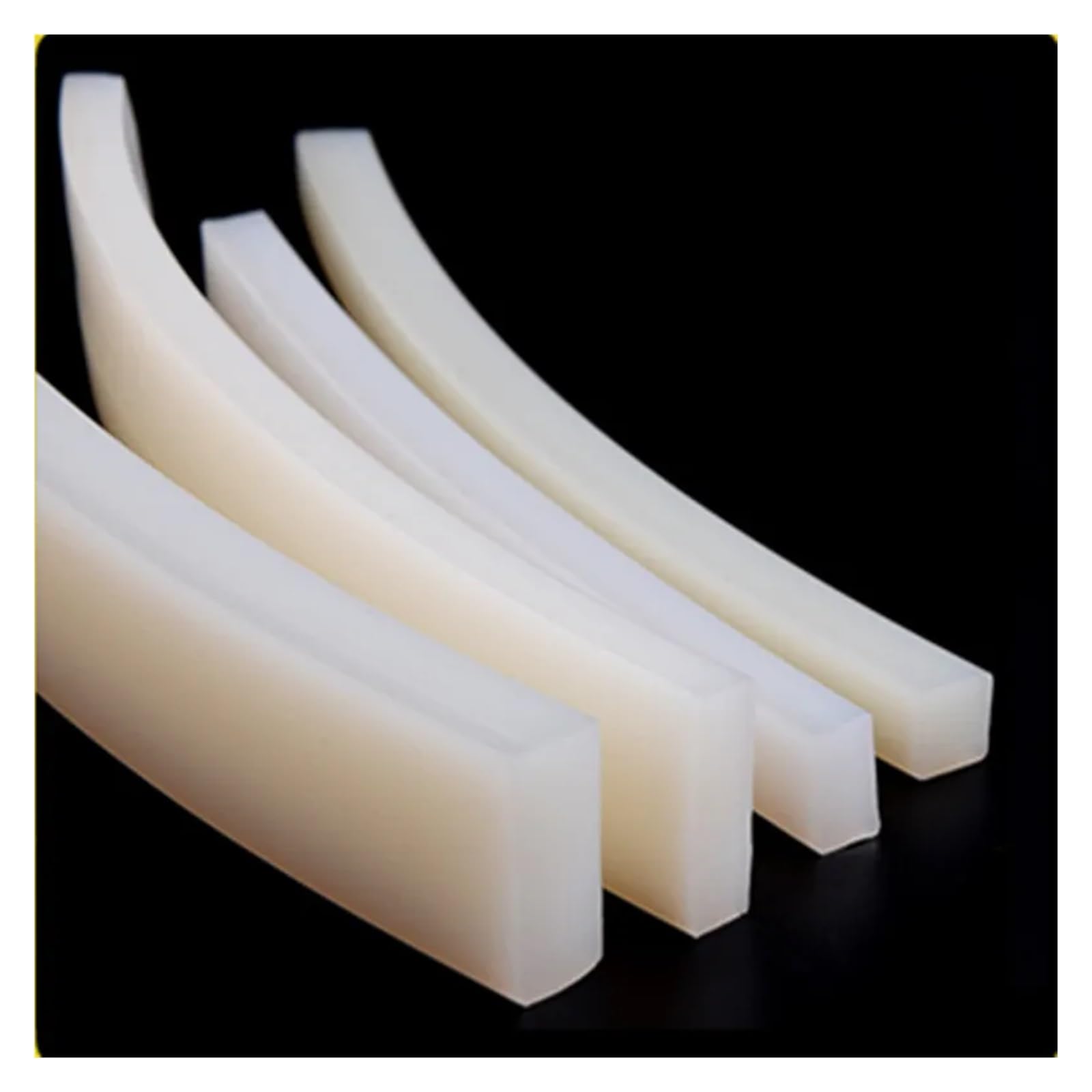 Tira de goma de silicona de 1 metro, junta de sellado antiaceite de alta temperatura, burlete cuadrado de goma de 2-30mm (Color : WHITE, Tamaño : 25x30mm)