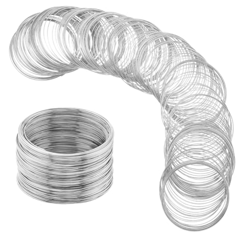 SOFPLATE 400 bucles Pulseras de Alambre de Memoria Joyería Brazalete de Alambre de Memoria Brazaletes de Acero para Cuentas Hallazgos para la Fabricación de Joyas Suministros de Alambre Manualidades d
