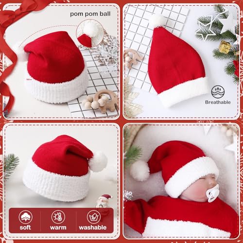 American Trends Unisex Infant Santa Hat - Christmas Winter Knitted Beanie for Babies4