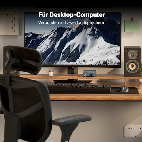 Fosi Audio V1.0G Mini Verstärker, 50Wx2 Class D Verstärker Stereo mit TPA3116 Amp Chip & RCA...