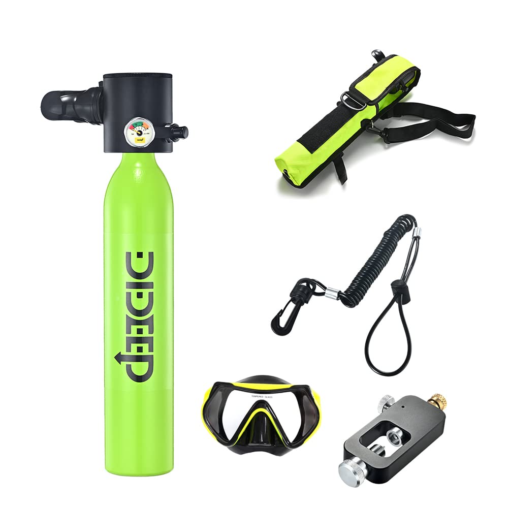 Dive Portable lungswith Dot Certified Reusable Diving Tank Kit 0.5L Capacity Mini Scuba Diving Tanks That Support 5-10 Minutes of Underwater Breathing Dive Portable Lungs for Diving