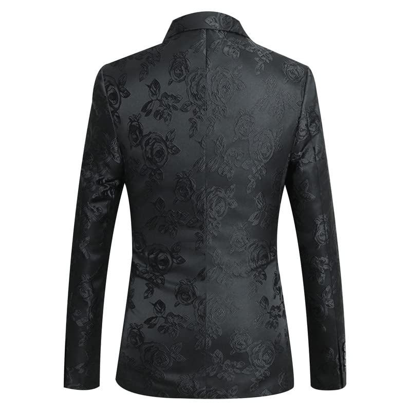 Men's Rose Embroidered Suit Floral Blazer Slim Fit Party Jacket Sports Coat Business Tuxedo2