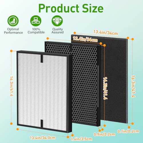 Image of 3000 Replacement Filters, Compatible with Air Doctor 3000, 3000M, 3000Pro Air Pur-ifier, 2 Air Filter, 2 Activated Carbon and 8 Carbon Pre-Filters