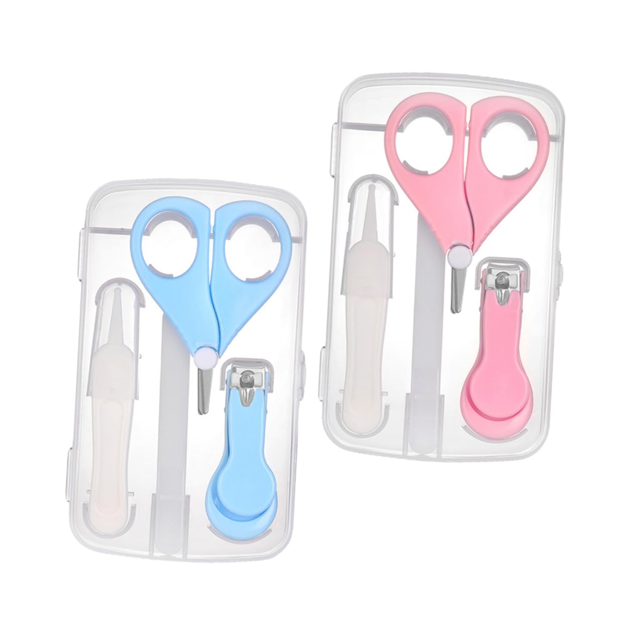 HEMOTON Infant Nail Scissors 5-in-1 Nail Kit Clipper Scissor Tweezers Storage Box