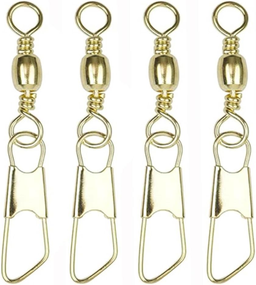 Pack of 100 Fishing Barrel Swivel with Safety Copper Connector Snap Swivels High Strength Lure Fishing rig Accessories Tackle