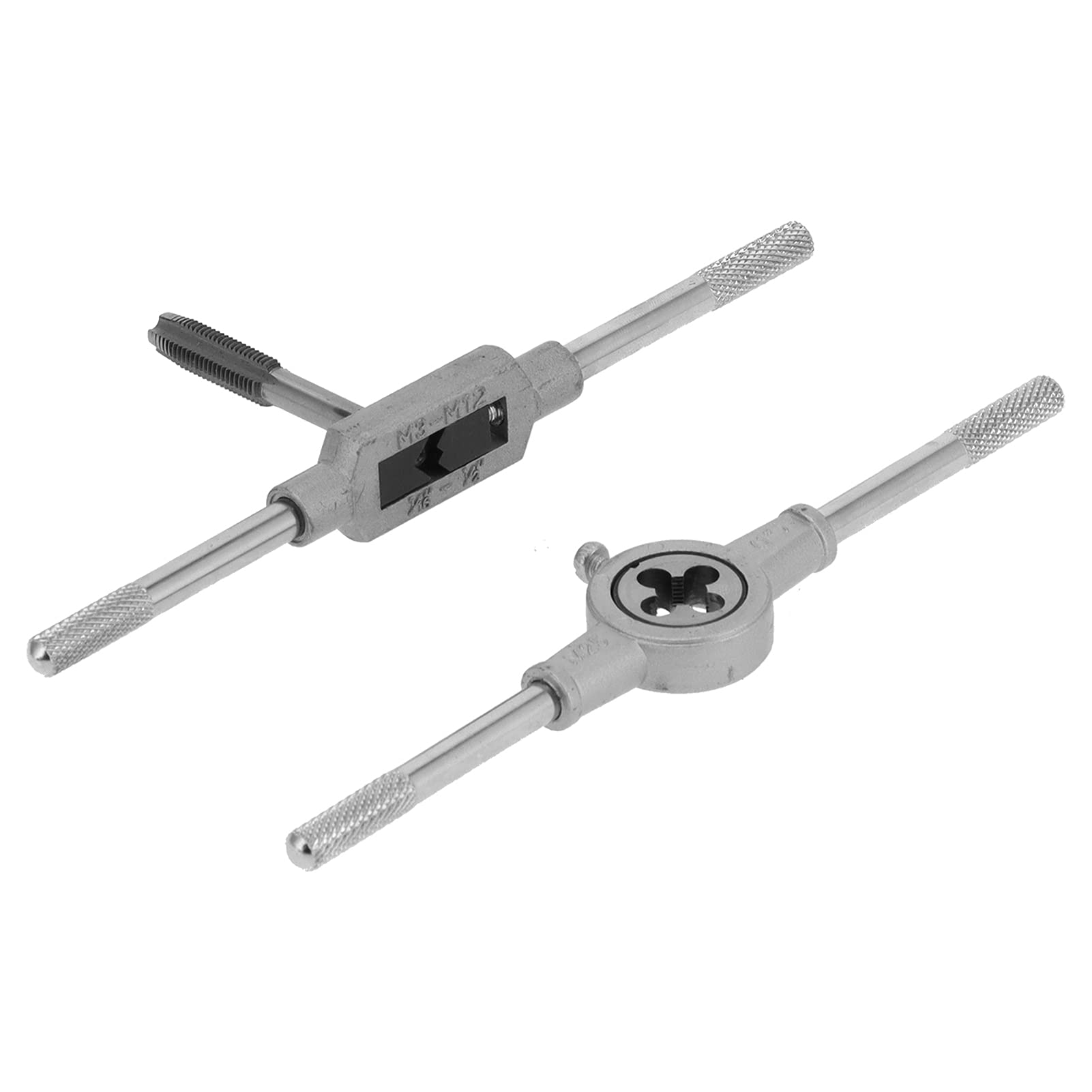 Kit di filettatrici, set di strumenti per la riparazione di filetti in acciaio legato con chiave fissa, 11 filettatrici e 11 maschiature per la lavorazione manuale di filettature i