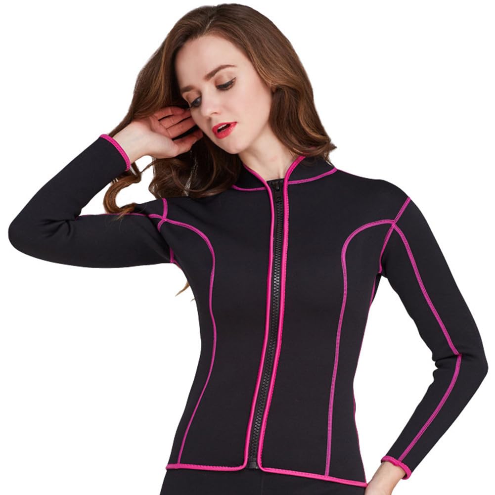 Damen 2mm Neopren Nassanzuge Diving Wetsuit Shirt Rash Guard Long Sleeve