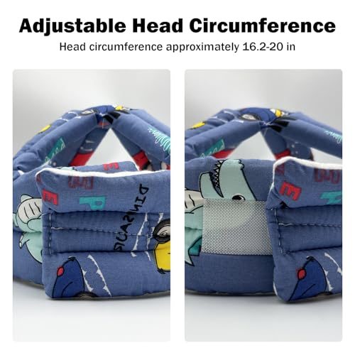 Image of Baby Head Protector Baby Helmet for Crawling Walking, No Bumps Safety Head Adjustable Protective Cap for Walking, Playing (Style 6)