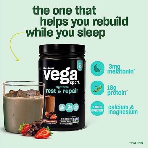 Vega Chocolate Strawberry Rest & Repair Powder, 15 OZ - Image 6