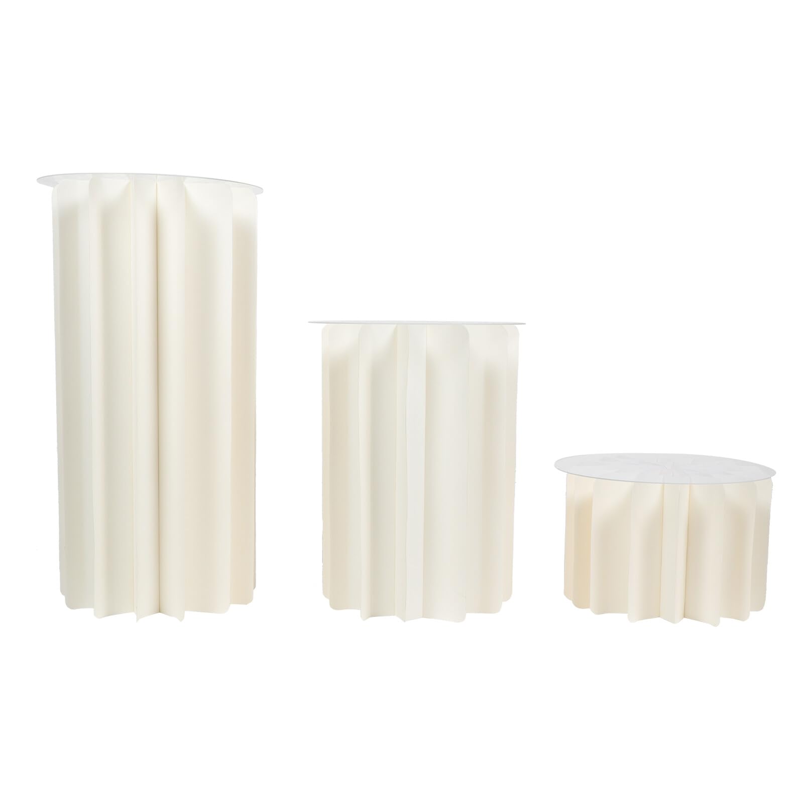Colonne Romaine Deco Pliable en Papier pour Desserts, 1 Set Blanc