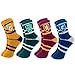Produktbild Harry Potter Socken, Hufflepuff Ravenclaw Gryffindor Slytherin Design, 4er Pack Socken, Hausschuhsocken Erwachsene, Geschenke Hogwarts, Einheitsgröße EU 36 bis 40