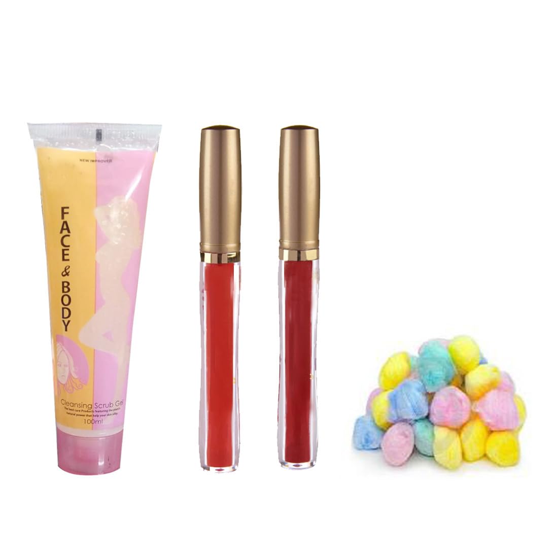 YHI NEW IMPROVED Face & Body Celansing Scrub Gel, Fashion Matte Sindoor (Maroon & Red), with Coloured Cotton Balls-image-15
