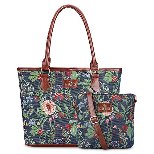 Image of THE CLOWNFISH Combo Of Linda Sling for Women Crossbody Bag for College Girls Justina Tapestry Fabric & Faux Leather Handbag for Women