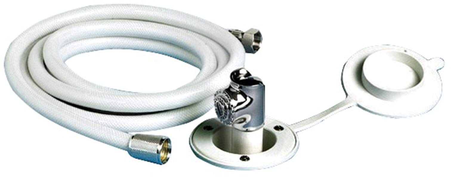 OSCULATI Doccetta a Pulsante Base Bianca Tubo PVC 4 m in Piano