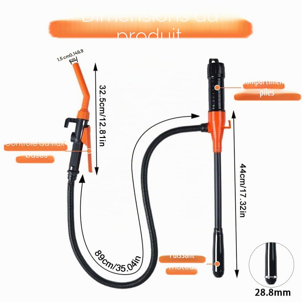 Pompe à Essence électrique à Piles, Fuel Transfer Pump, Pompe de Transfert de Liquide à Piles par batterie, pompes à piles avec buse d'arrêt rapide, pour essence, diesel, huile, gaz, eau, aquarium