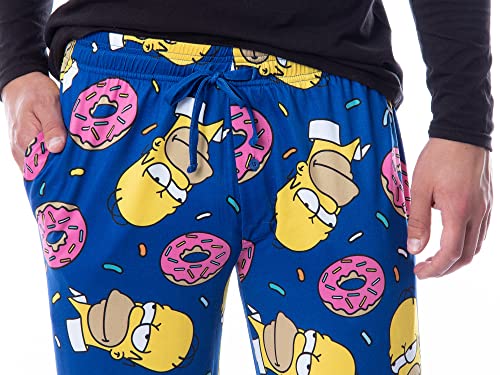 The Simpsons Mens' Homer Sprinkles Donuts Sleep Pajama Jogger Pants (M) Blue #TOP3
