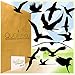 QUALIVEAU® Grandes images autocollantes de fenêtre 12-30cm pour protection contre les collisions d'oiseaux, kit complet avec aide au collage, Noir