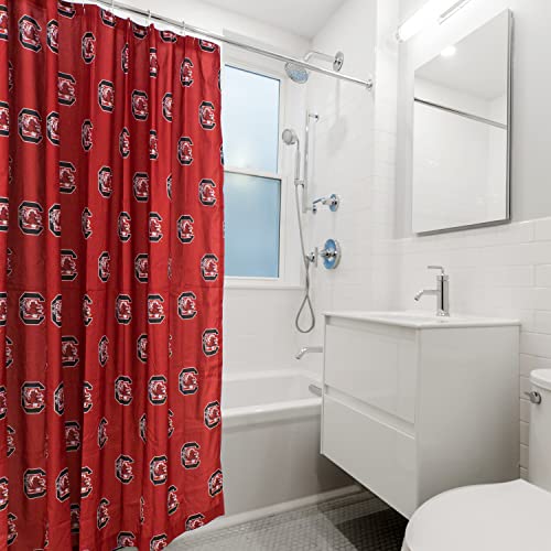 Image of College Covers Everything Comfy South Carolina Gamecocks Bright and Colorful Shower Curtain Cover 70 inch x 72 inch