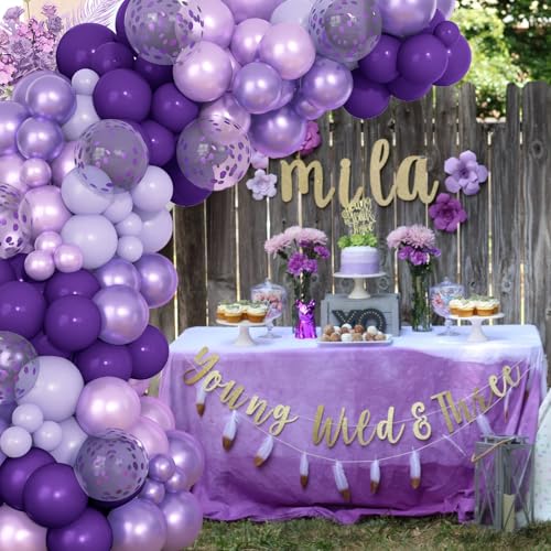 Image of Ouddy Party 129Pcs Dark Purple Balloons Arch Garland Kit 18 12 10 5Inch