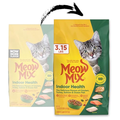 Image of Meow Mix Indoor Health Dry Cat Food, 3.15 Pound Bag (Case of 4)