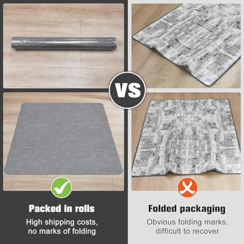 Image of Placoot Desk Chair Mat for Hardwood Floor Corduroy Surface 1 /6 inch Thick 55 inchx35 inch Office Chair Mat for Rolling Chairs-100% Large Anti-Slip Backing Under Desk Low-Pile Office Rug Floor Mat for Office /Home