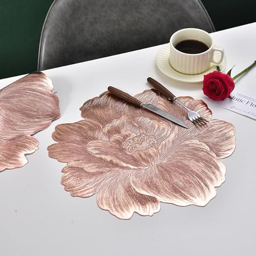 Sets table motif rose élégant PVC or rose de qualité