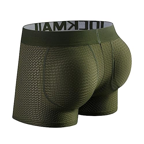JOCKMAIL Mens Padded Boxer Brief for Enhancing Buttocks Male Underpants with Sponge Padding Panties 3 Pack2