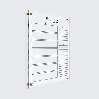 Personalized Acrylic Planner - To-Do List, Custom Wall Calendar, Dry Erase Board, Dry Erase Calendar, Weekly Calendar, Transparent Calendar (11"x14", Standard Package)