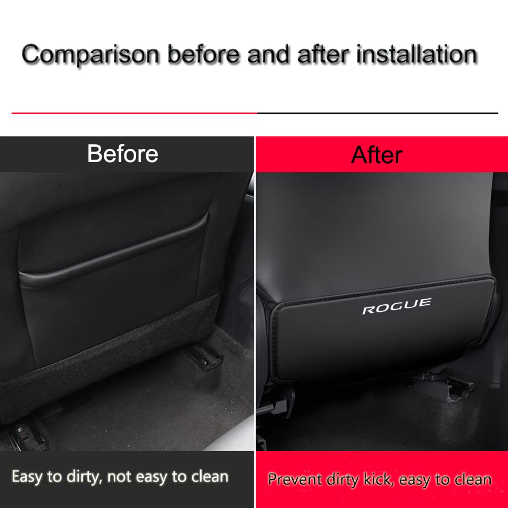 XITER 2Pcs Leather Car Seat Back Protectors Kids Kick Mats Waterproof Backseat Covers for Nissan Rogue 2014-2026 Interior — view 3