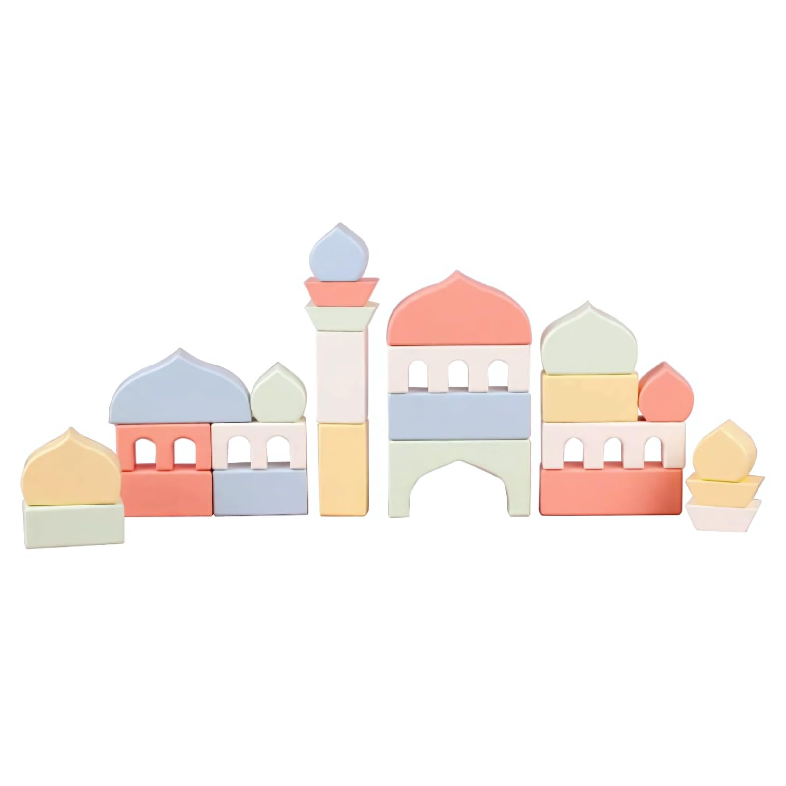 NOB Ventures Colorful Masjid Building Blocks Toy, Arabic Educational Toys for Kids, Colorful Mosque Stacking Set for Islamic Education, Islamic Toys, Arabic Toys, Fun Islamic Gift for Boys and Girls