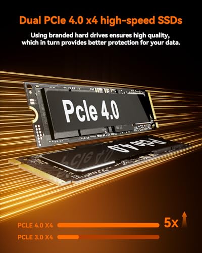 AOOSTAR GEM12 Max Mini PC, Schwarz Ryzen 9 6900HX(8C/16T), Mini Gaming PC 16GB DDR5-RAM 512GB NVMe PCIe4.0 SSD, Mini Desktop Computer 4K@144Hz 4-Display/OCULINK/DP1.4/2xUSB4.0/2x2.5G RJ45/WiFi6