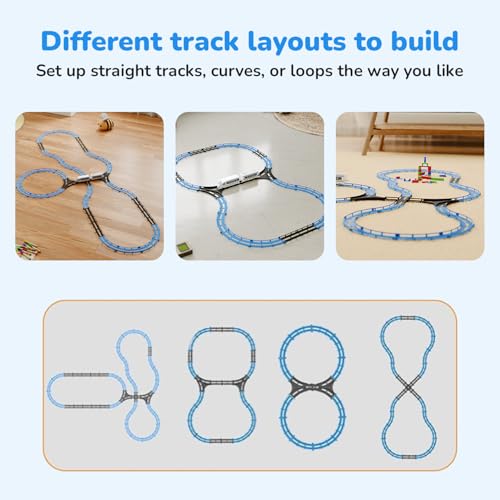 Image of Lifelong Vande Bharat Toy Train 43 Pcs Track Set for Kids, Electric Toy Train Set, 2 AAA Battery Toy Train, Lights & Sounds, Multi-Layout Train Track Toy Train Set for Kids 1-8 Yrs (LLCRCT02)