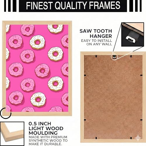 Image of BLINKART Food Pattern Aesthetic Modern Art Walls With Frame | Natural Wood Texture | Living Room Bedroom Office Wall Decoration | Poster Home Decor Frames Wall Bedroom | 12x8 Inches (D569)