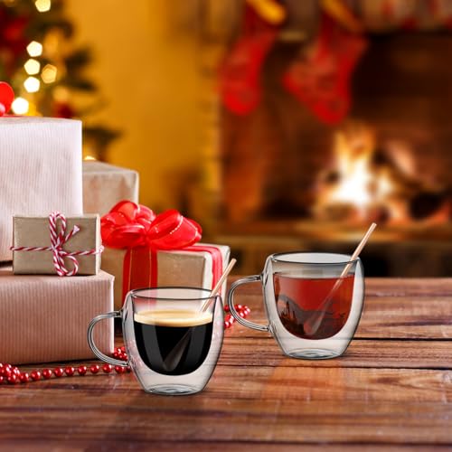 Lot de tasses expresso haut de gamme en verre borosilicate transparent - 8