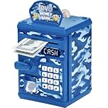 Tevo Digital Money Box For Boys - Electronic Kids Safe With Password - Piggy Bank With Auto-Feed - ATM Cash Savings Box For Kids Age 3 +