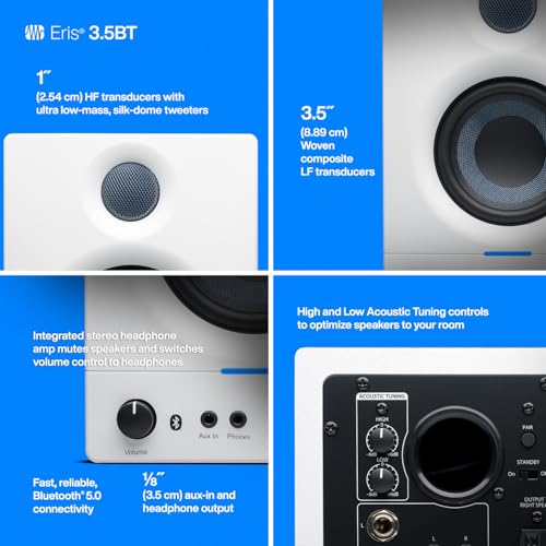 Image of PreSonus Eris 3.5-inch Media Reference Monitors with Bluetooth connectivity (White)