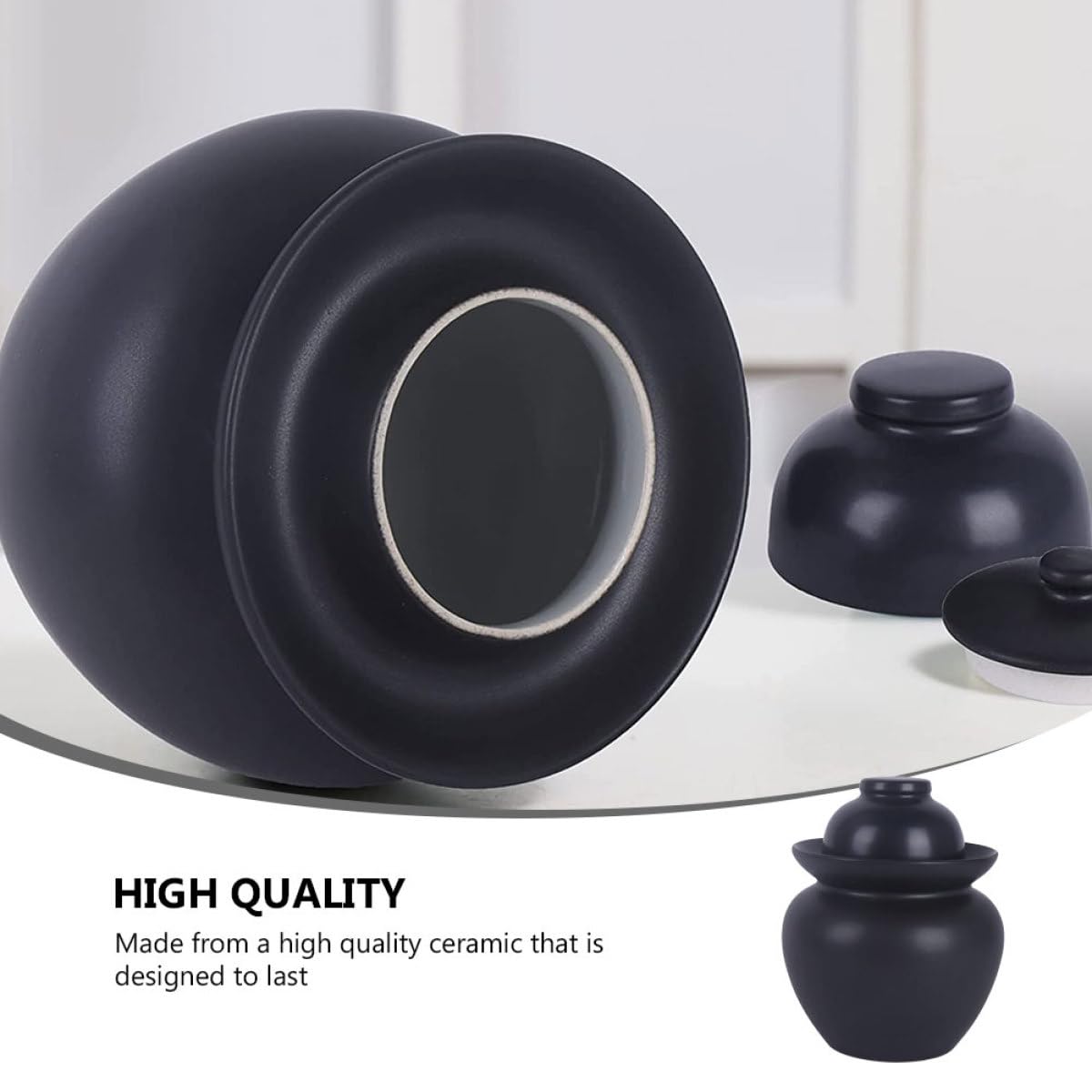 TOYANDONA Barattolo in Ceramica per Sottaceti Tradizionale con Coperchio Sigillante Contenitore Ermetico per Fermentazione e Conservazione Alimentare Adatto per Cucina e Casa Colore Nero