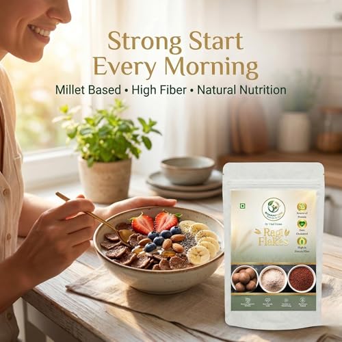 Image of Bhaani Pure (By Vital Venus) Ragi Flakes 100 gm | Gluten-Free Finger Millet Poha | High Fibre Nutritious Breakfast Cereal | Healthy Ragi Cereal