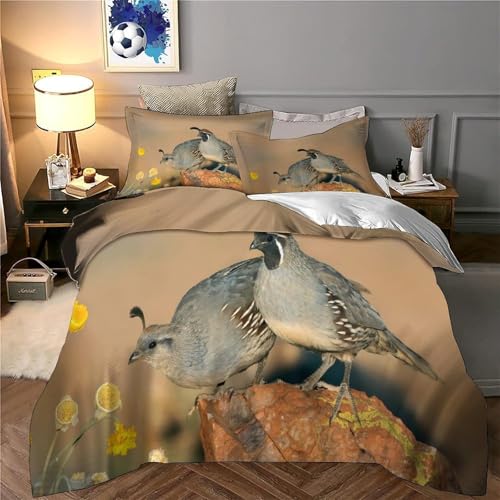 Housse de couette cailles sans repassage fermeture éclair 140x200 - 6