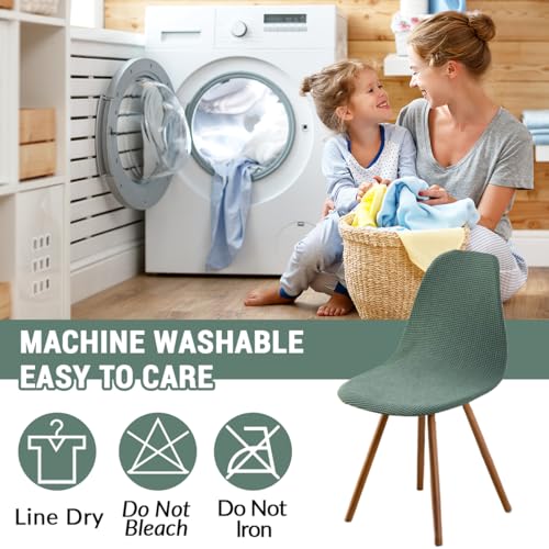 Highdi Fundas para Sillas de Comedor Elásticas, 4 Piezas Fundas Sillas Ajustables Verde Terciopelo Escandinavas Chair Cover Nordica Cocina Sala - imagen 8